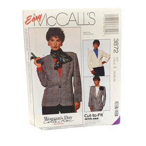 McCall' 3872 Womens Petite-Able Jacket Sewing Pattern Size 14-18 uncut